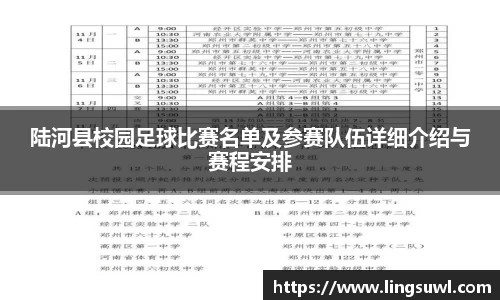 陆河县校园足球比赛名单及参赛队伍详细介绍与赛程安排